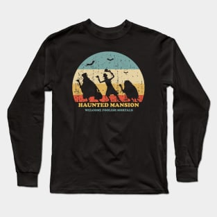 Haunted Mansion Vintage Retro Sunset Long Sleeve T-Shirt